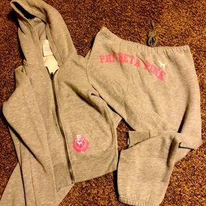 Pink Victoria’s Secret college sweat suit